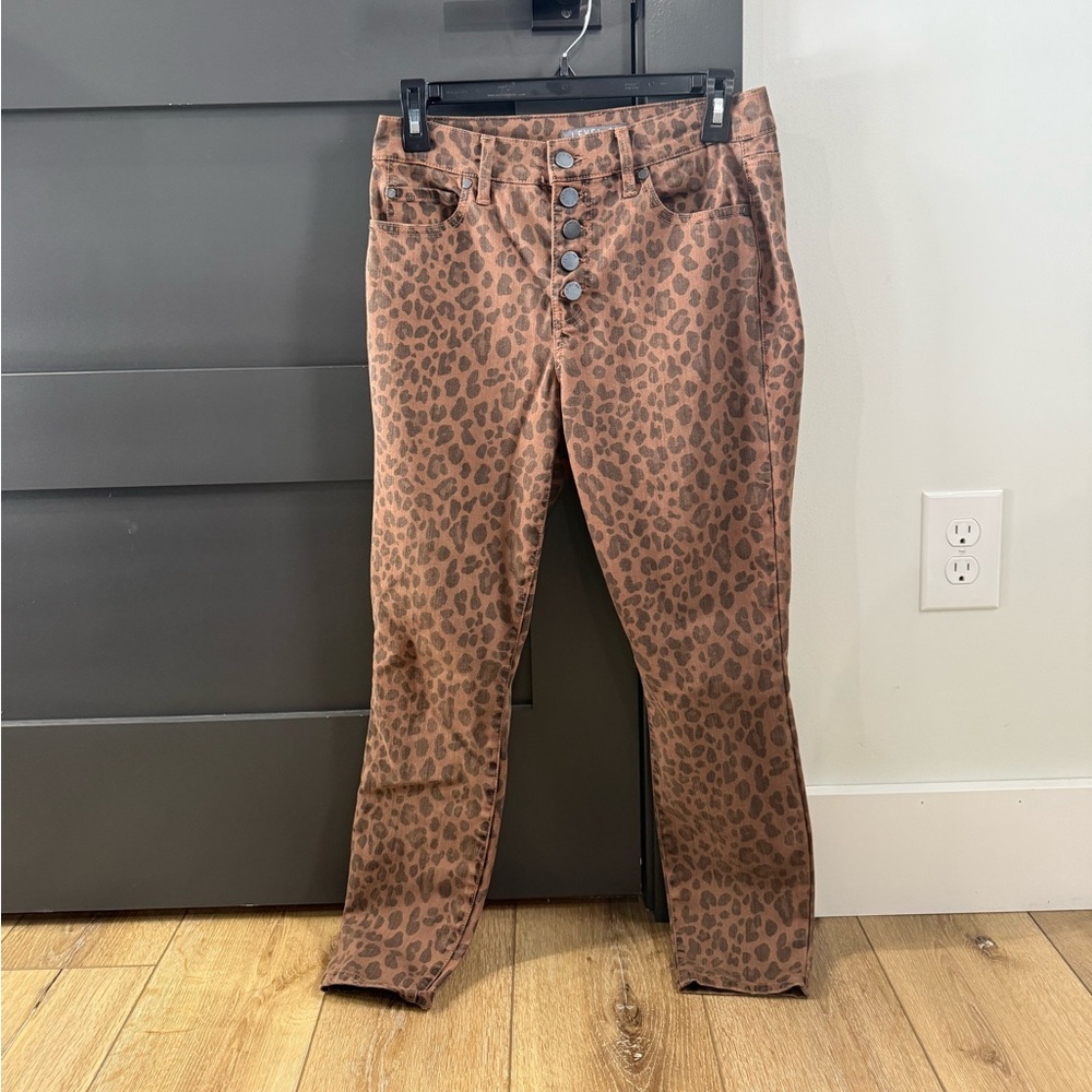 Level 99 Brown Leopard Print Jeans SZ 27